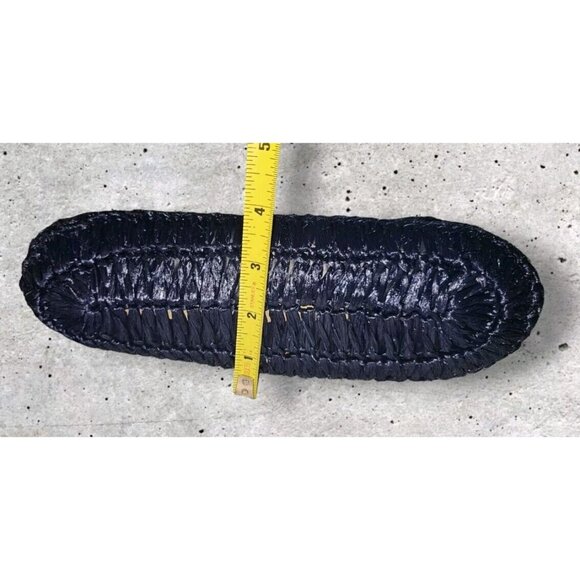 VINTAGE MANTESSA BLUE STRAW HINGED PURSE Hand Mase In JAPAN - Picture 9 of 11